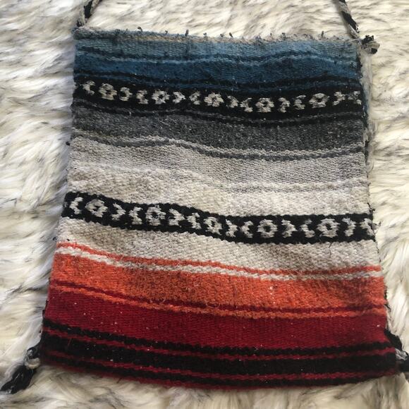 Striped Multicolor Colorful Knit Baja Purse Bag - Picture 8 of 12